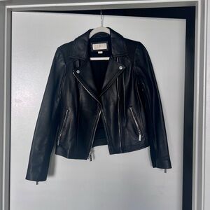 Black Leather Moto Jacket